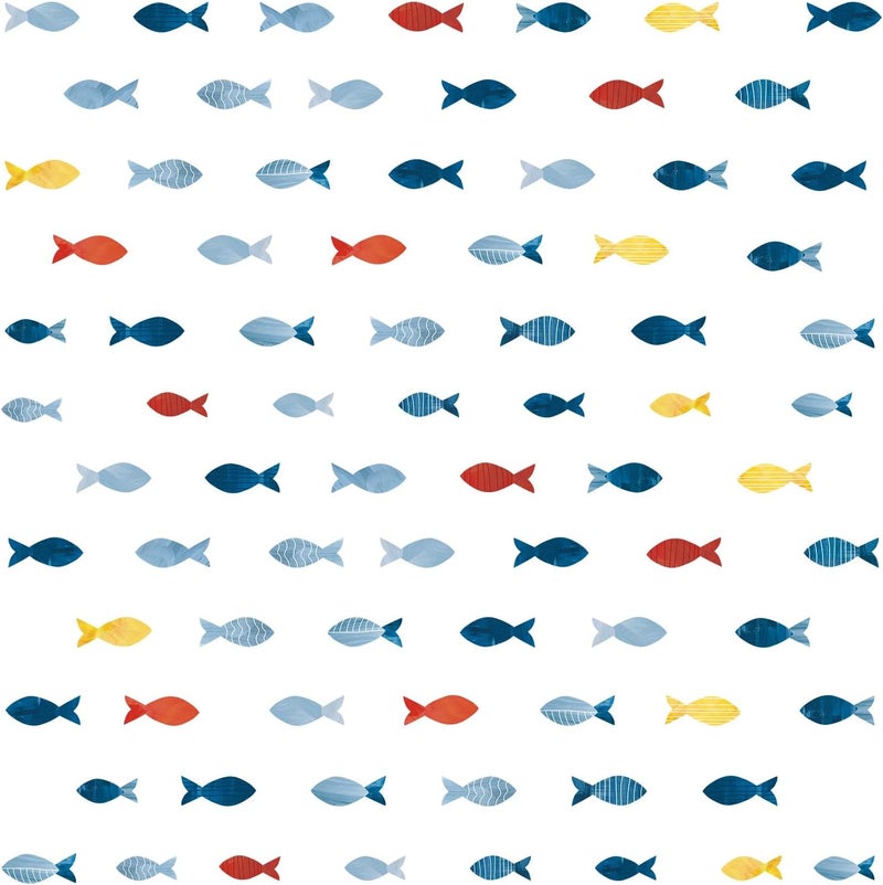 Kasubeso 80 Pcs Creative Ocean Fish Wall Decals, Peel and Stick Blue Fish Wall Stickers, Vibrant Sea Life Watercolor Fishing Wall Decor for Kids Room Nursery Bedroom Playroom Classroom - Image 3